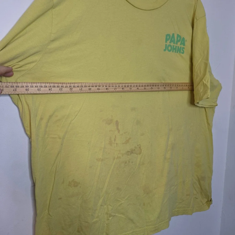 Papa Johns Saucy Graphic T-Shirt Mens 4XL Yellow Bella Canvas Made in USA